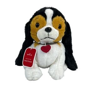 Hallmark Plush Basset Hound Puppy Dog Stuffed Animal White Black Brown
